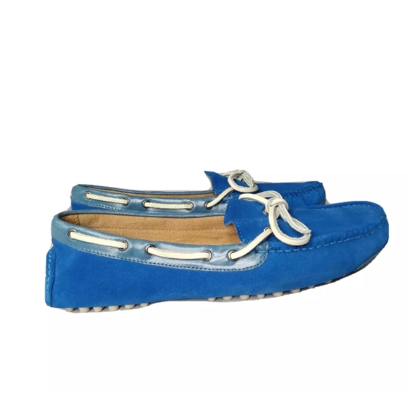 Cole Haan  Driver Loafers Men's Size 8 D Shoes Blue Suede Retail $150 - Picture 1 of 8